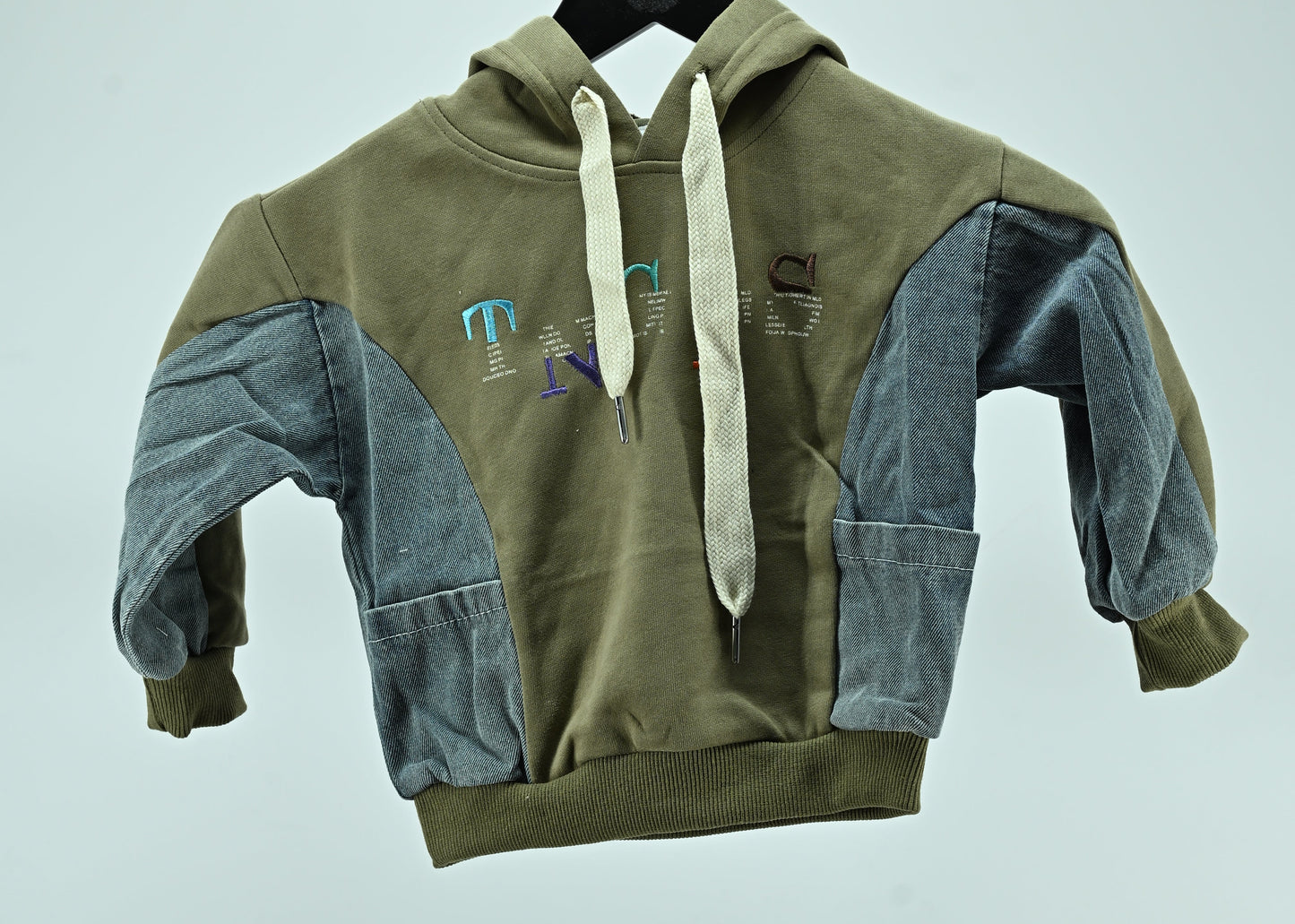 Olive Street Denim Patch Boys Hoodie
