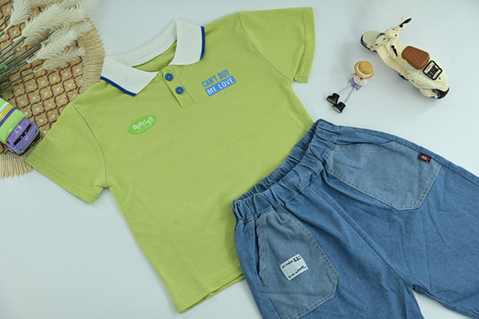 Boys Casual Polo T-Shirt and Shorts Set – 2 Piece Kids Outfit