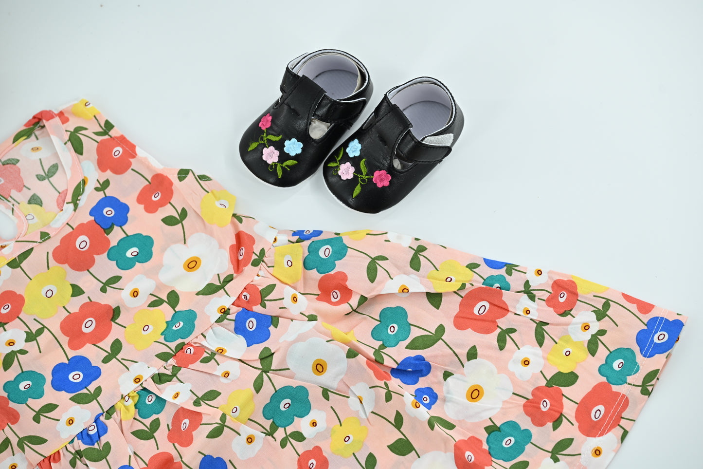 Cute Baby Girls Floral Cotton Dress | Sleeveless Summer Party Dress