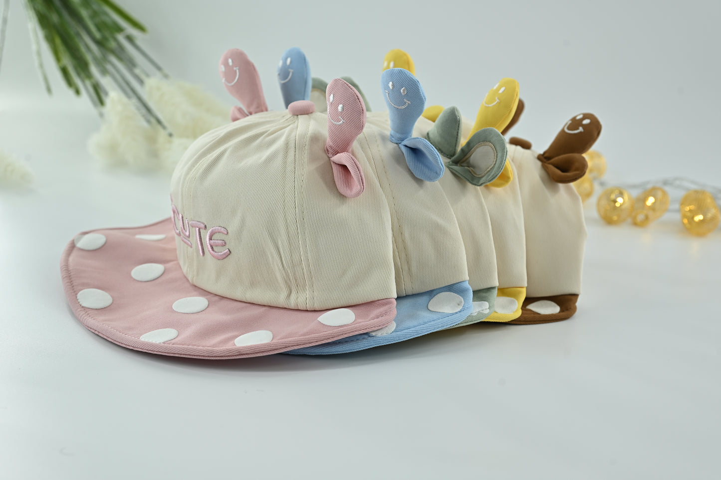 Sky Smile Cotton 3D Cap – Blue