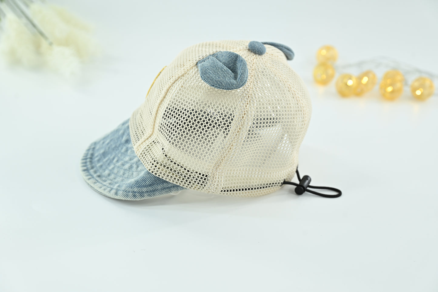 Kids Cute Bear Mesh Denim Sun Cap