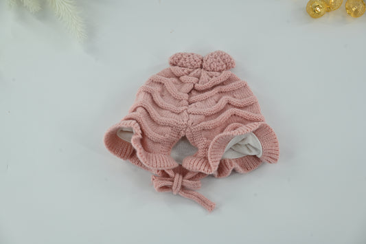 Baby Bunny Ear Knitted Bonnet Hat