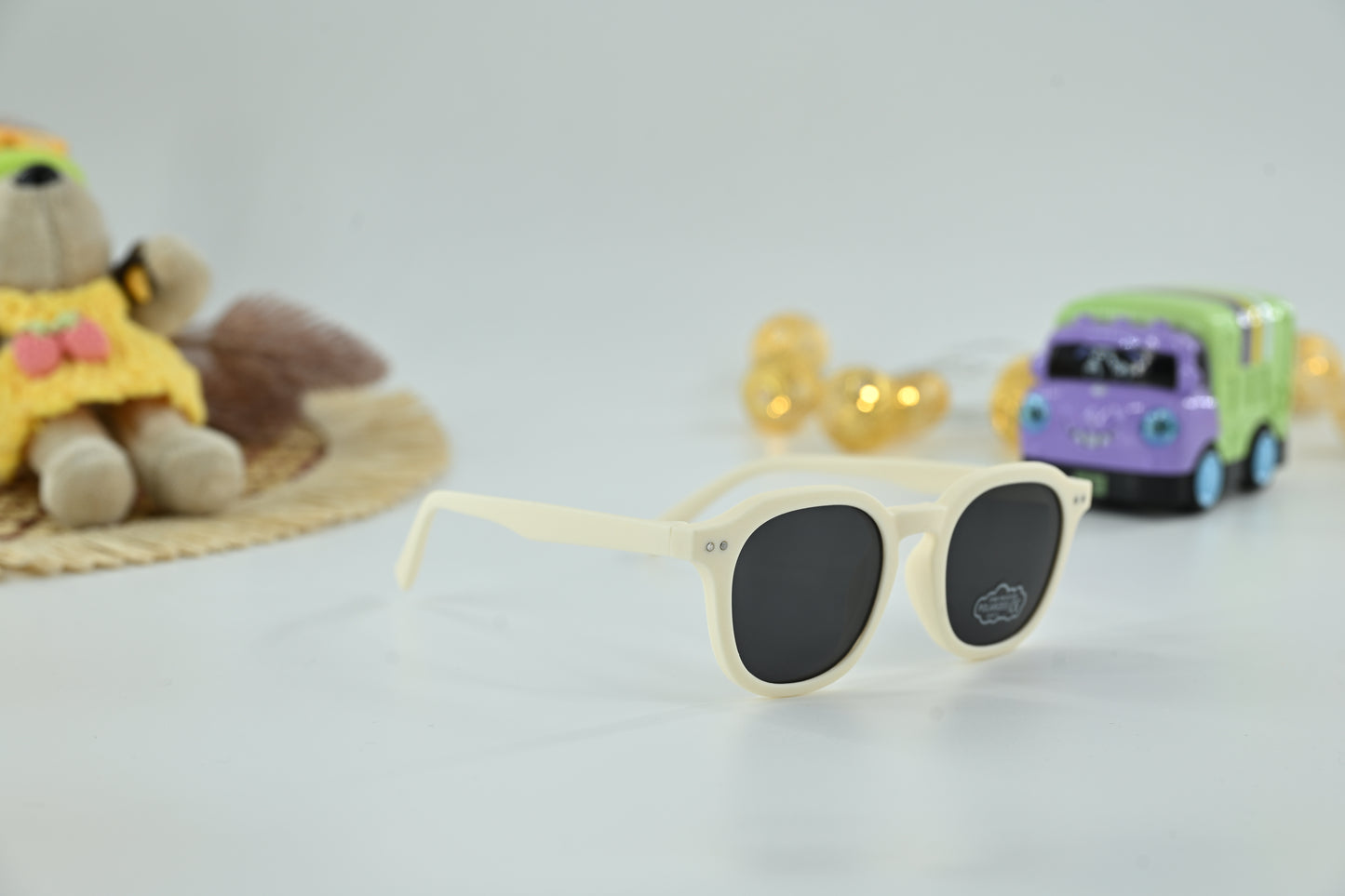 Kids Black Polarized Round Sunglasses