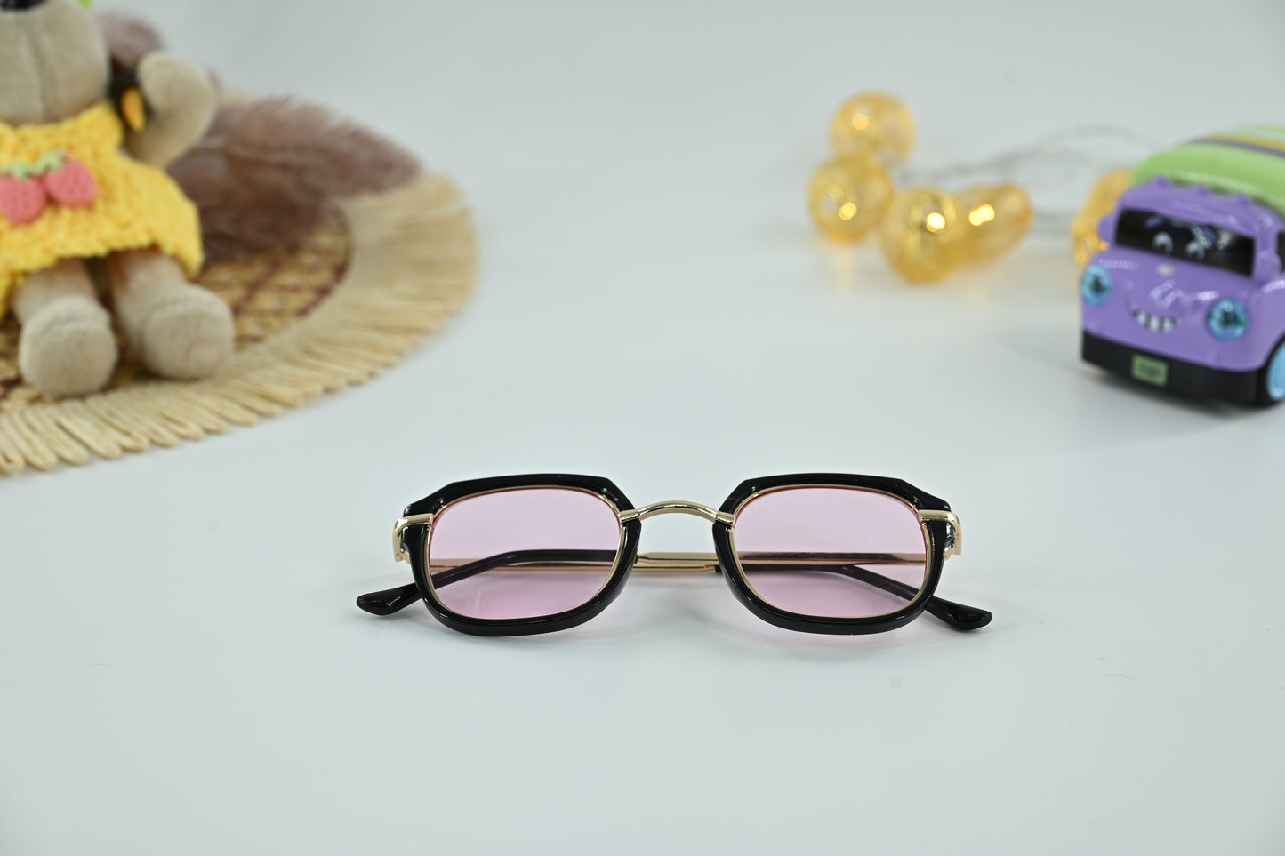 Kids Square Black Frame Sunglasses