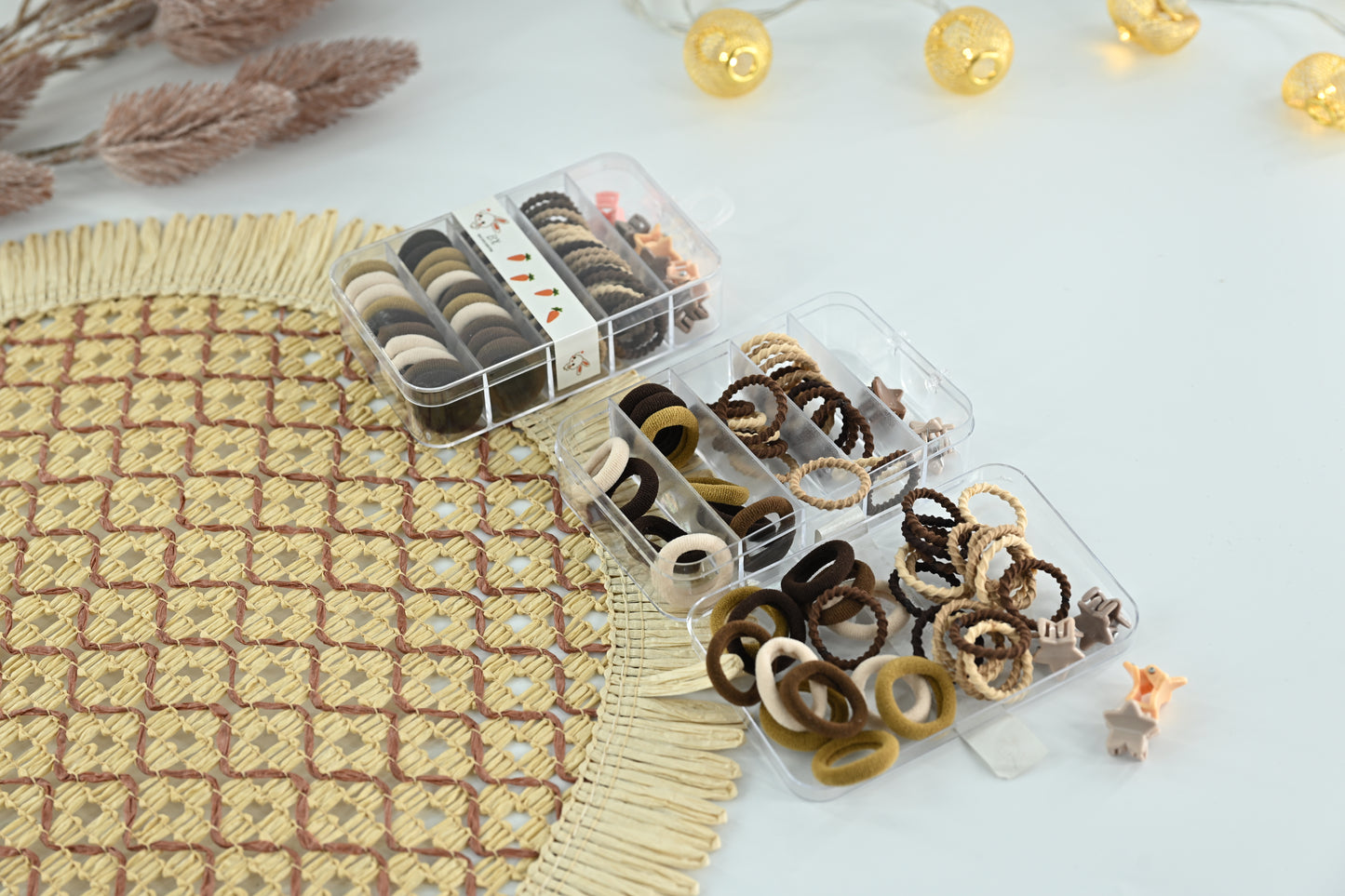 Neutral Earth Tones Soft Elastic Hair Ties Set