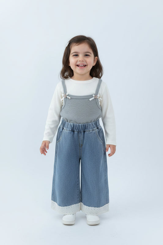 Girls’ Casual Top & Denim Pants 3 Piece Sets