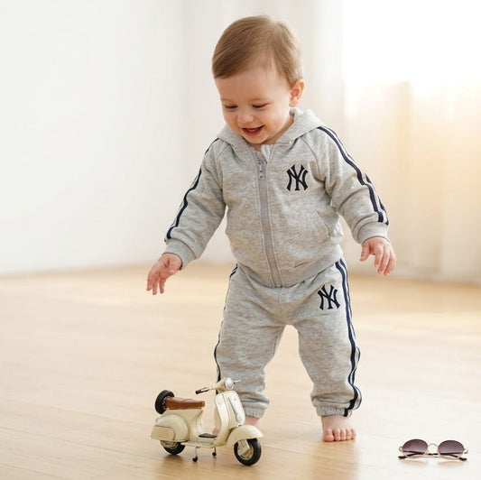 Boys Greyish Everyday Activewear Tracksuit