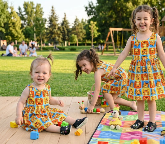 Cute Baby Girls Tiger Print Dress | Soft Rayon Sleeveless Summer Dress