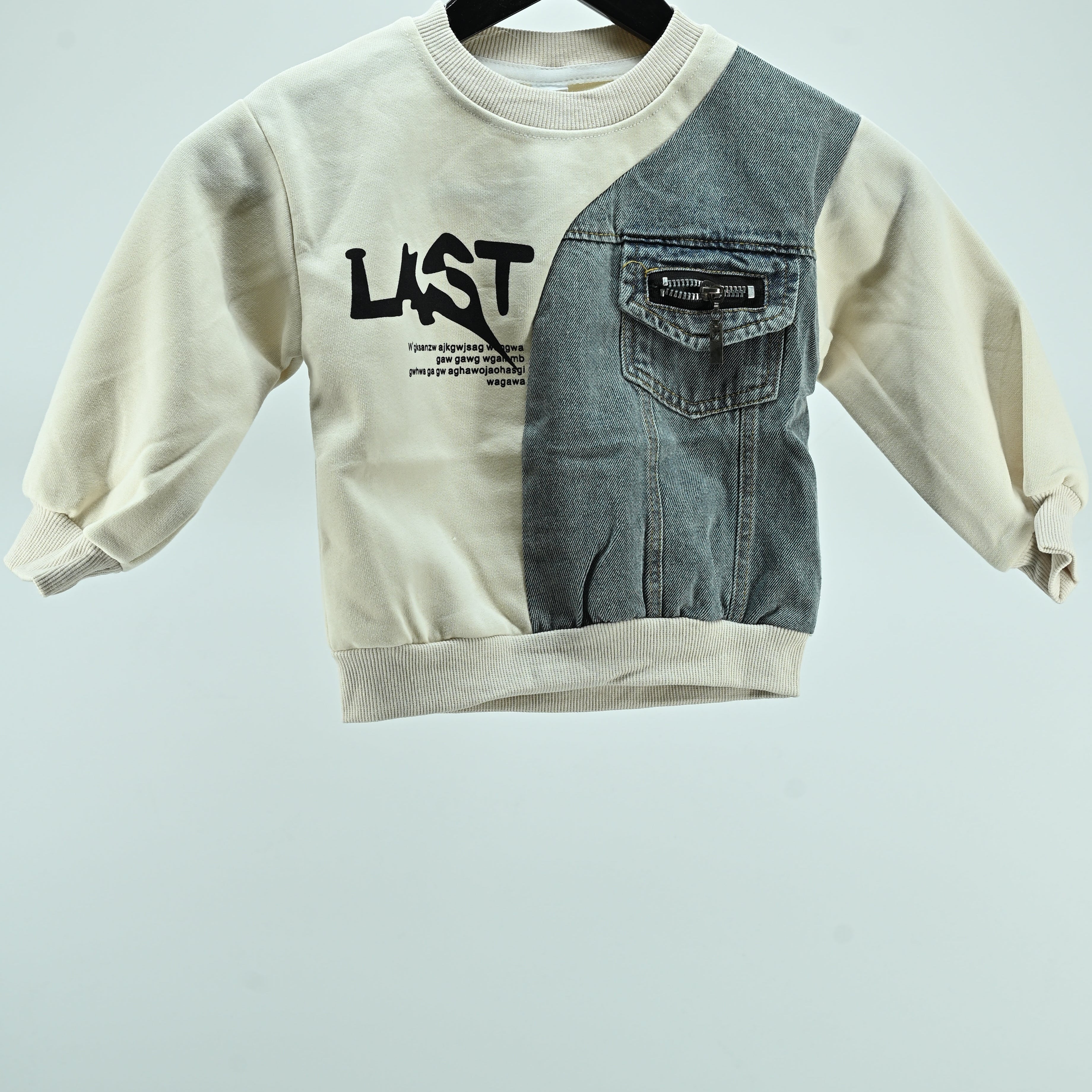 Boys Cotton Denim Patch Sweatshirt Summer