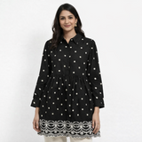 Women’s Elegant  Embroidered Flared Tunic Dress