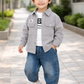 Stylish Boys Casual 3 Piece Outfit Set with Corduroy Jacket | Denim Pants | Cotton T-Shirt