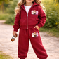 Girls Labubu Cream Hoodie &amp; Jogger Set – Cute 2 Piece Kids Outfit