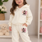 Girls Burgundy Cartoon Hoodie Co-ord Set