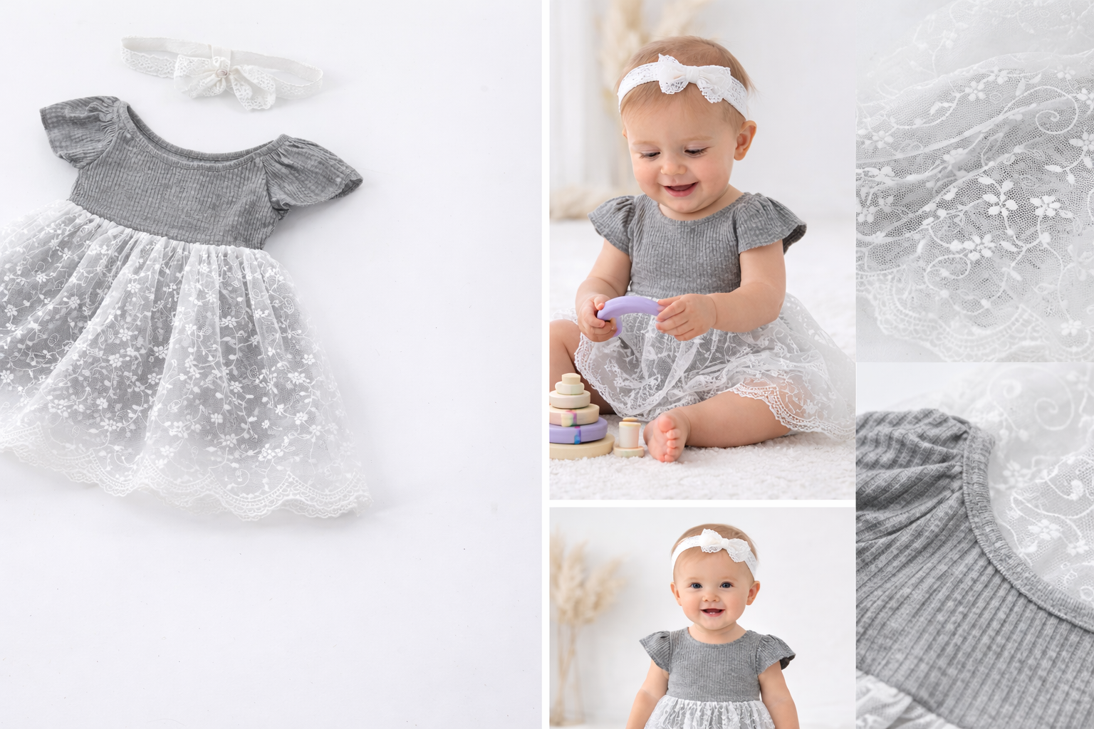 Baby Girl Cotton Lace Dress Elegant Summer Wear
