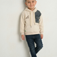 Boys White Cotton Denim Patch Hoodie Summer