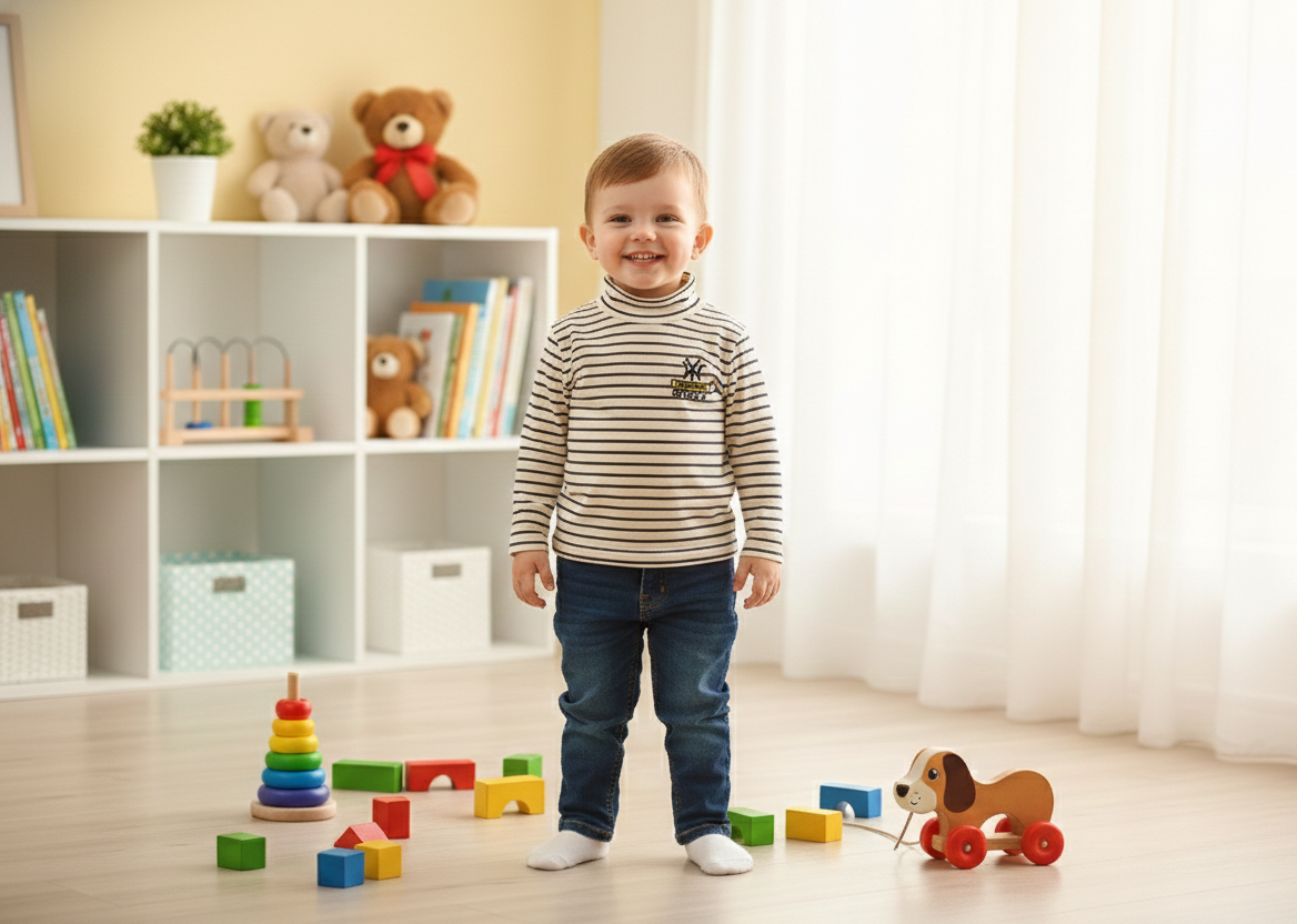 Classic Striped Kids Cotton Blend Top