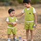 Boys Lime Green Sleeveless T-Shirt and Shorts 2-Piece Set