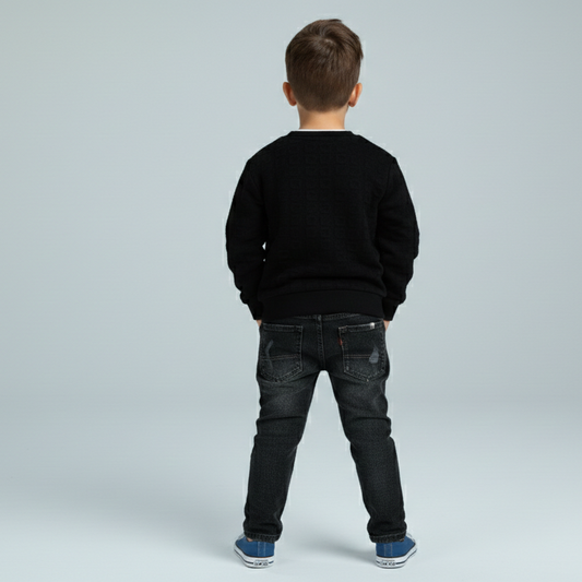 Boys Cotton T-Shirt & Denim Pants Set – Stylish Casual Outfit