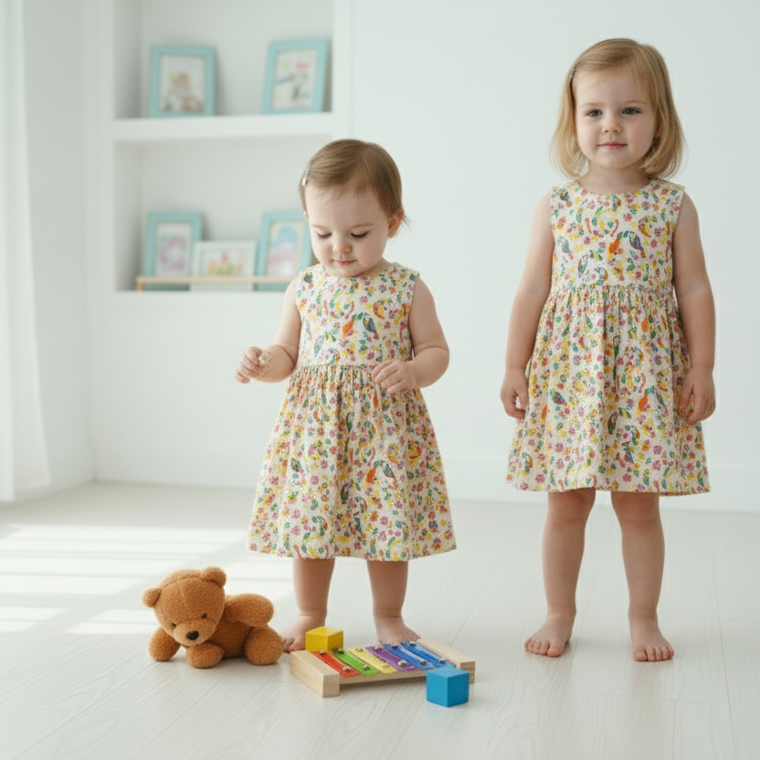 Baby Girl Toucan Print Cotton Summer Dress