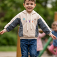 Urban Beige Denim Patch Boys Hoodie