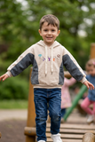 Urban Beige Denim Patch Boys Hoodie