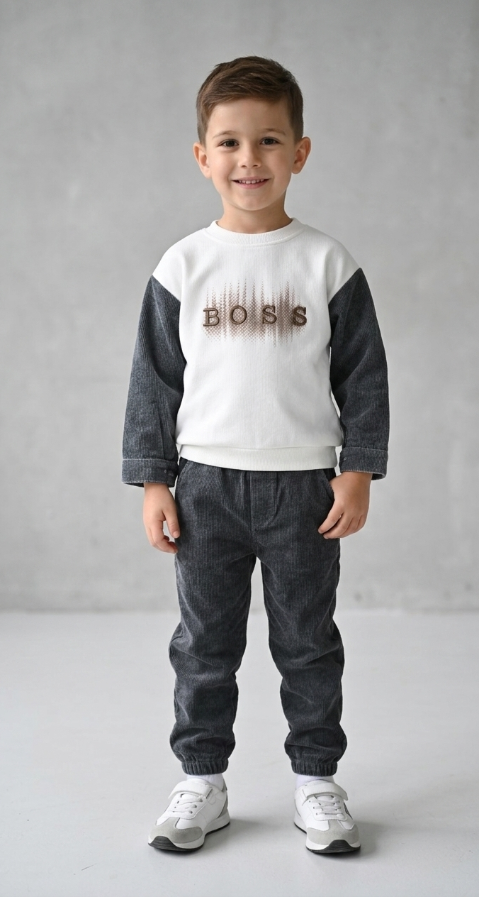 Boys “BOSS” Embroidered Casual Sweatshirt