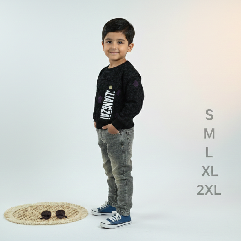 Boys Trendy Cotton T-Shirt & Denim Pants 2-Piece Set