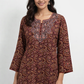 Women’s Elegant Paisley Embroidered Kurti –Red