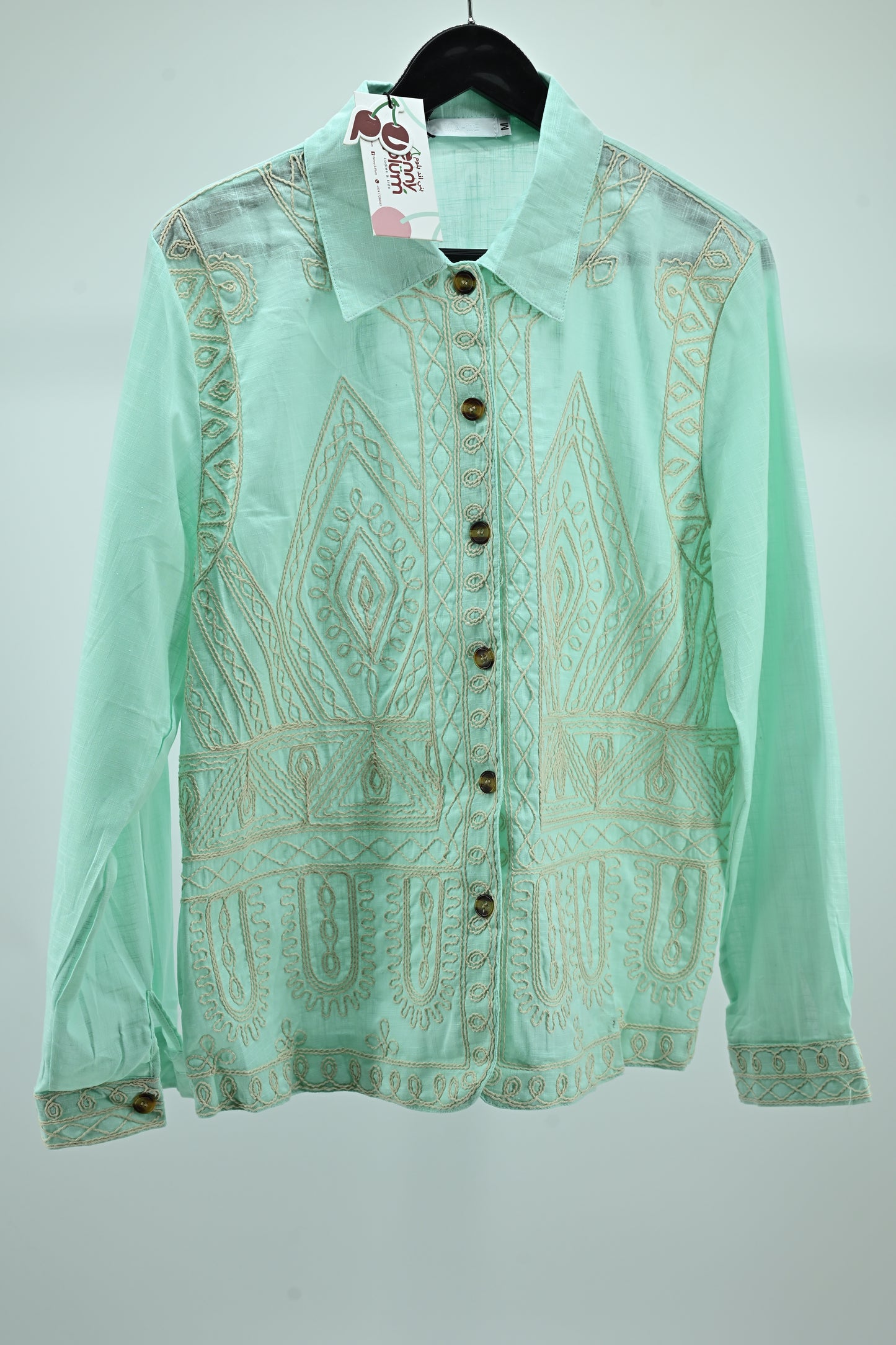 Grey Embroidered Cotton Ladies Kurthi