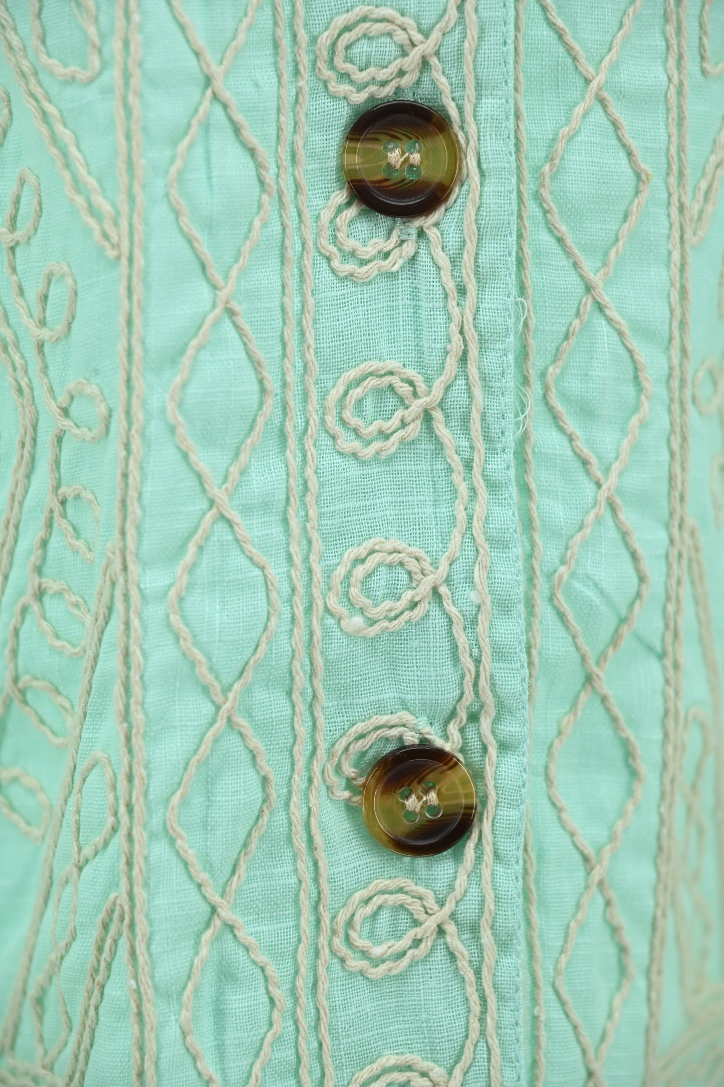 Mint Green Embroidered Cotton Girls Kurti – Medium