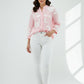Women’s Elegant Embroidered Sheer Shirt – Soft Pink