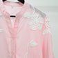 Women’s Elegant Embroidered Sheer Shirt – Soft Pink