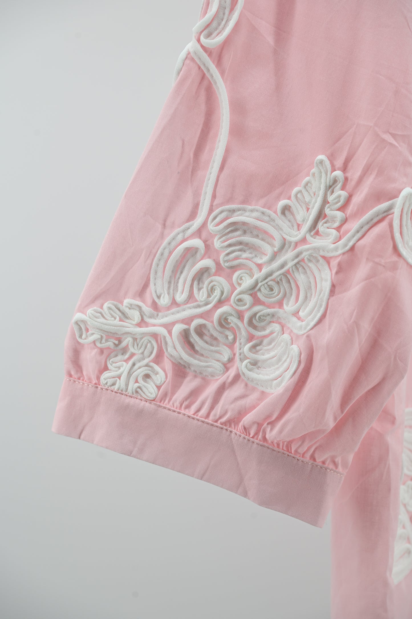 Women’s Elegant Embroidered Sheer Shirt – Soft Pink
