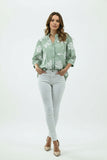 Sage Green Embroidered Sheer Shirt – Elegant Women’s Top