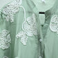 Sage Green Embroidered Sheer Shirt – Elegant Women’s Top