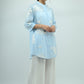 Women’s Sky Blue Embroidered Sheer Shirt