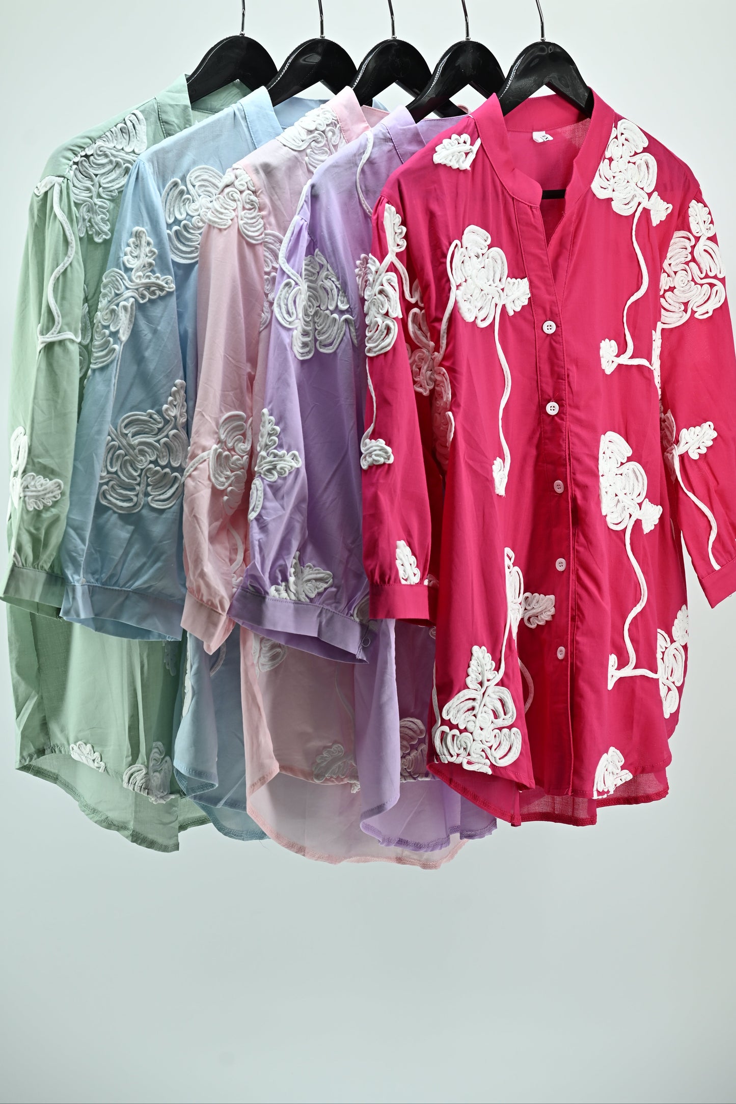 Rose Bloom Embroidered Cotton Tunic Top – Free Size