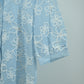 Sky Blue Floral Embroidered Sheer Top