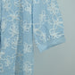 Sky Blue Floral Embroidered Sheer Top