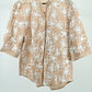 Beige Floral Embroidered Sheer Top