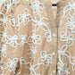 Beige Floral Embroidered Sheer Top