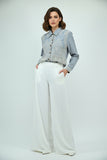 Grey Embroidered Cotton Ladies Kurthi