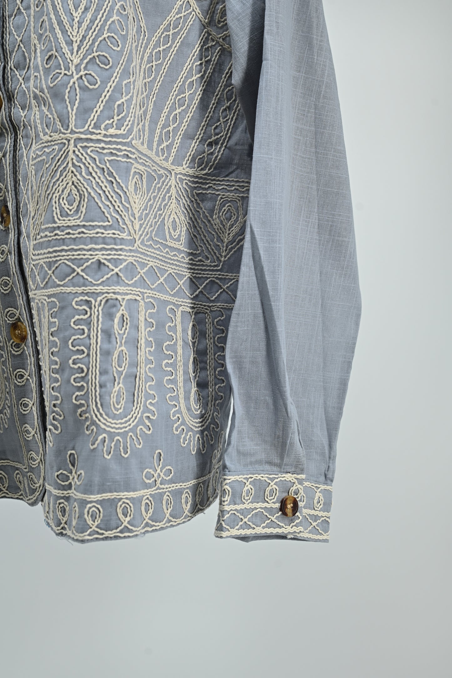 Grey Embroidered Cotton Ladies Kurthi