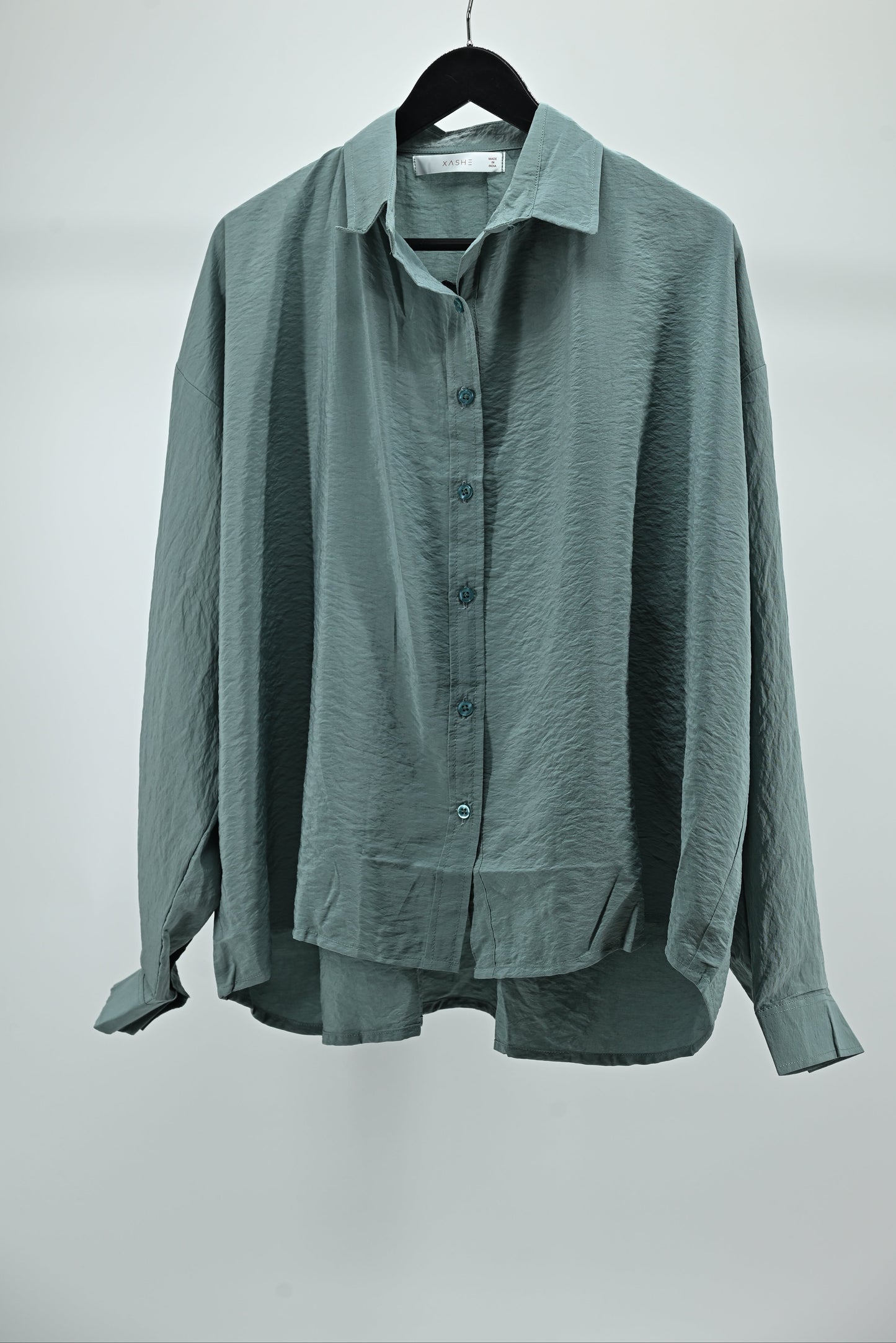 Women’s Dusty Sage Relaxed Fit Shirt | Free Size Oversized
