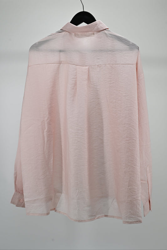 Women’s Blush Pink Oversized Shirt | Free Size Relaxed Fit
