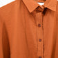Women’s Rust Oversized Button Shirt | Lightweight Long Sleeve Blouse