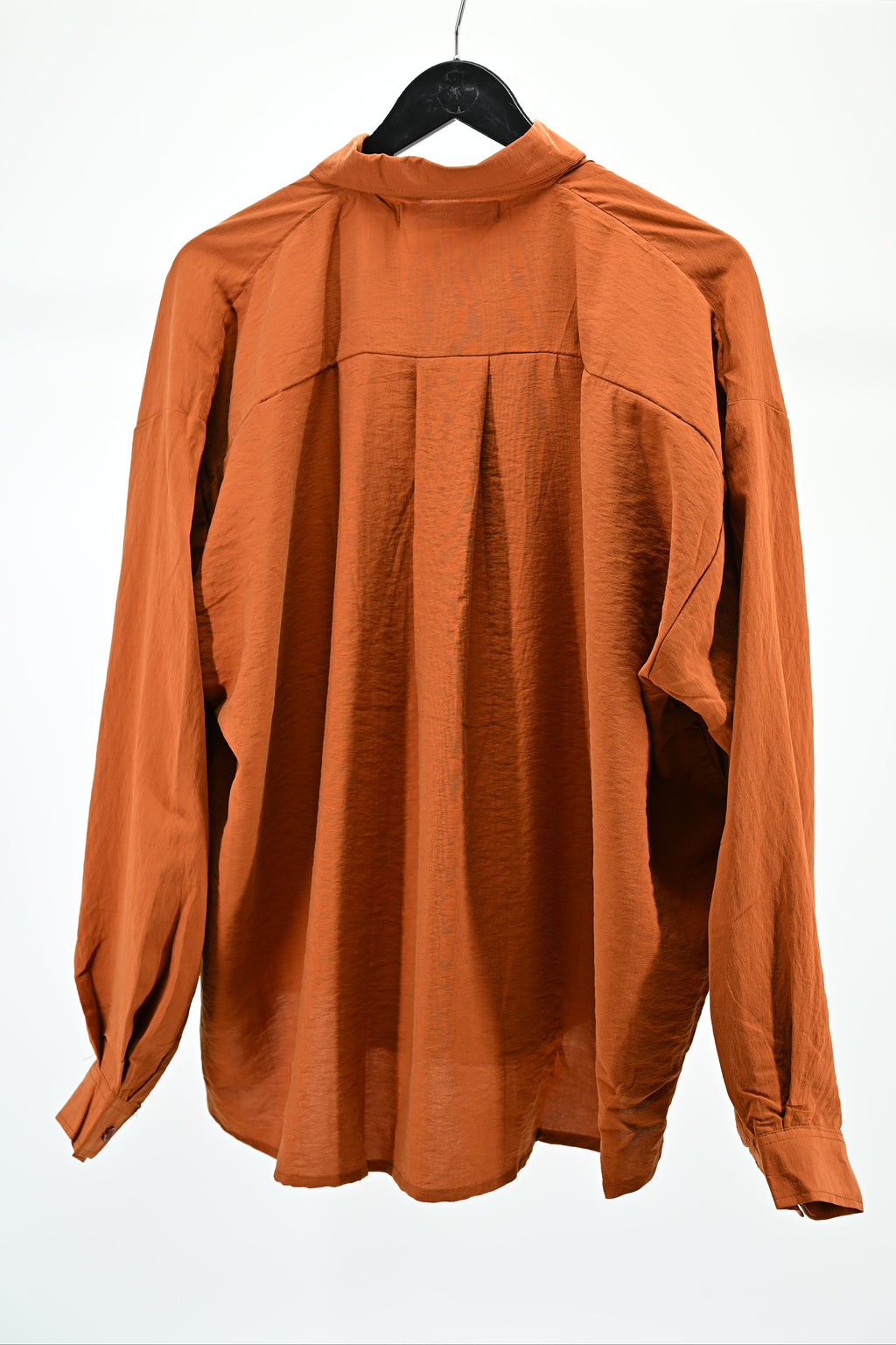 Women’s Rust Oversized Button Shirt | Lightweight Long Sleeve Blouse