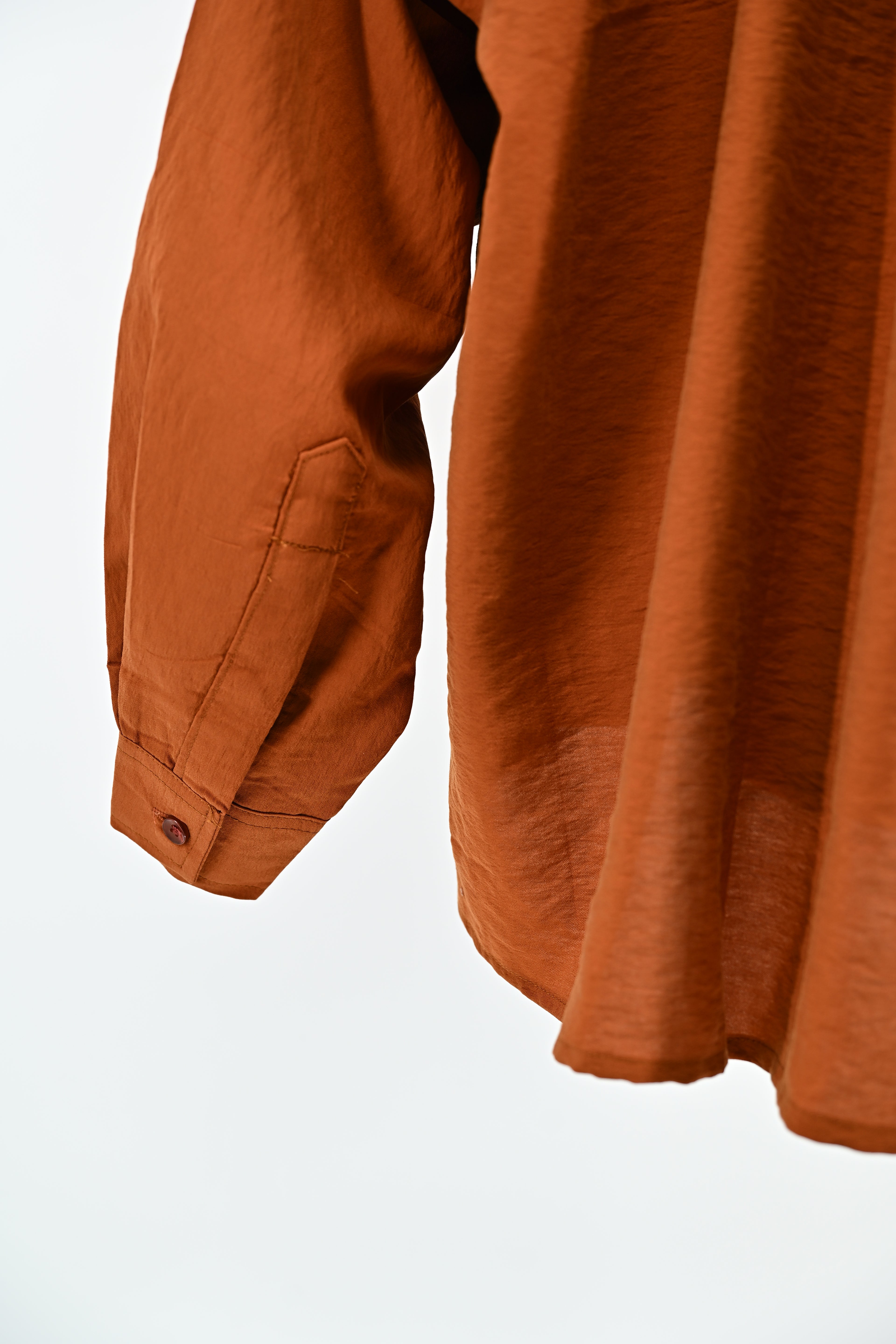 Women’s Rust Oversized Button Shirt | Lightweight Long Sleeve Blouse