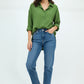 Women’s Green Oversized Shirt | Free Size Relaxed Fit