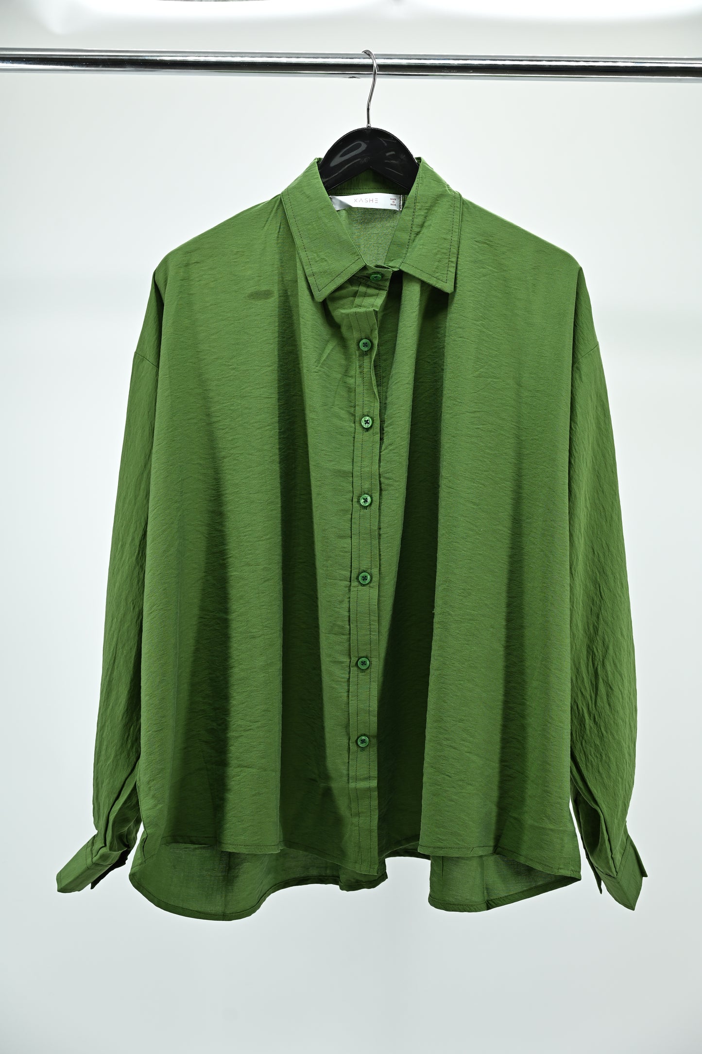 Women’s Green Oversized Shirt | Free Size Relaxed Fit